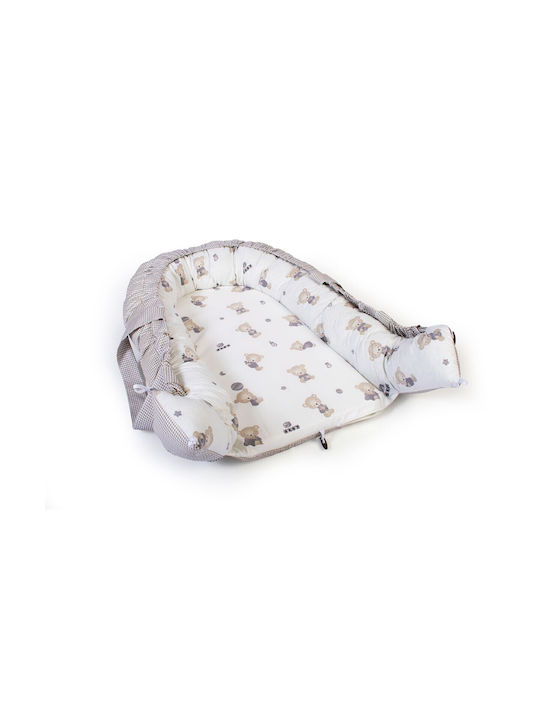 Dimcol Baby-Kissen Nest Bear's Nest Weiß-Grau 60x85cm