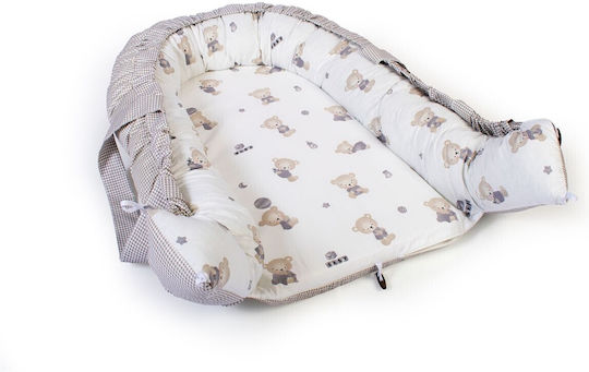 Dimcol Βρεφικό Μαξιλάρι Φωλιά Bear's Nest White-grey 60x85εκ.