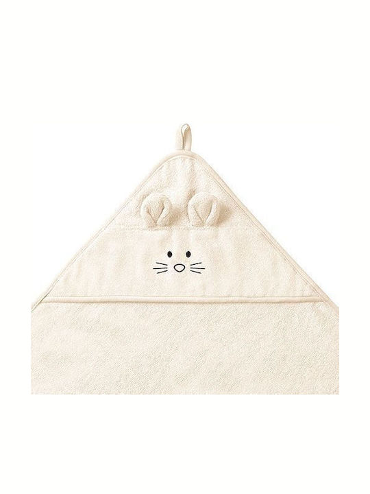 Babyono Baby Bathrobe Hooded Beige 100x100cm