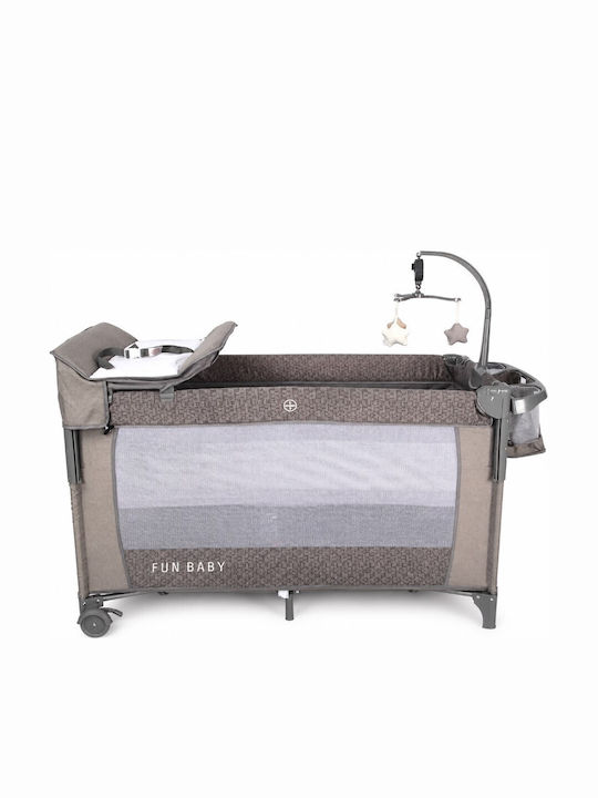 Fun Baby Playpen 2 Levels With Changing Table & Gray Mattress 62x125cm