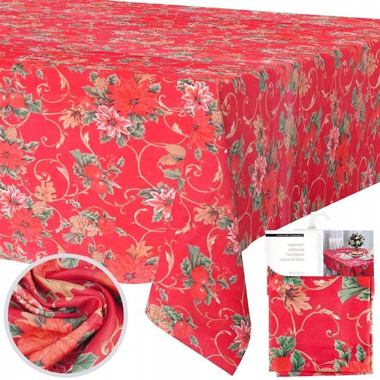 Excellent Houseware Weihnachtliches Tischtuch Rotes 180x130cm