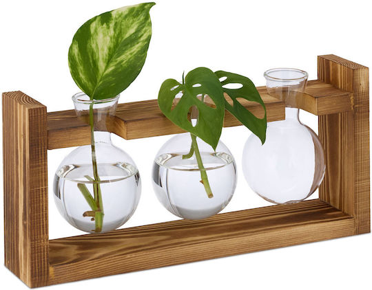 Relaxdays Glasvase Beiges 13x6,5x28cm Relaxdays Glasvase Beiges 13x6,5x28cm