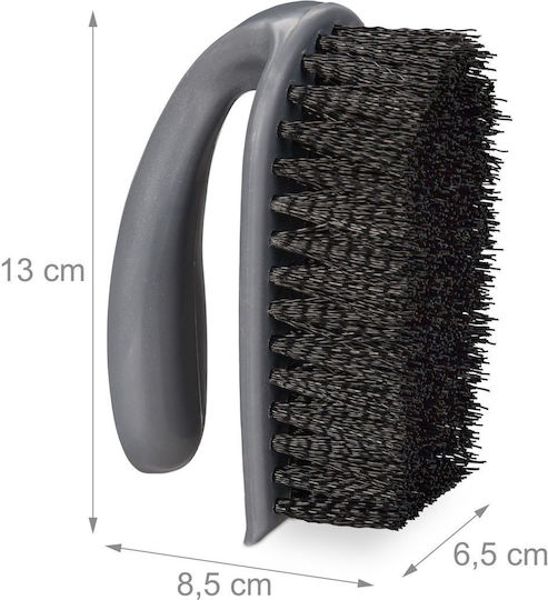 Relaxdays Set 6 Cleaning Brushes Black Grey 13x8.5x6.5 Cm
