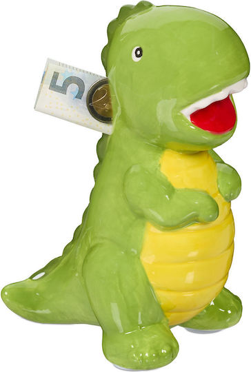 Relaxdays Pușculiță Dinozaur Verde Galben Roșu 19x15,5x10cm Ceramică Relaxdays Pușculiță Dinozaur Verde Galben Roșu 19x15,5x10cm Ceramică