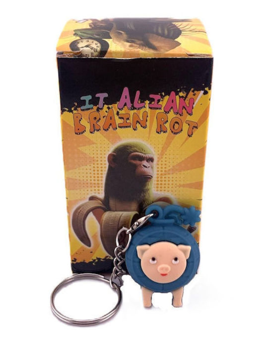 Alista Home Schlüsselanhänger Flippy Brainrot Svinino Bombondino Figur 4 Cm Blau