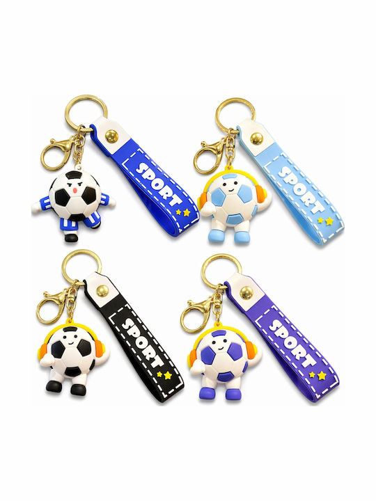 Keychain Flippy Soccer Ball Model Headphones World Cup Accessory Keys Backpack Acrylic Material 50 G Blue