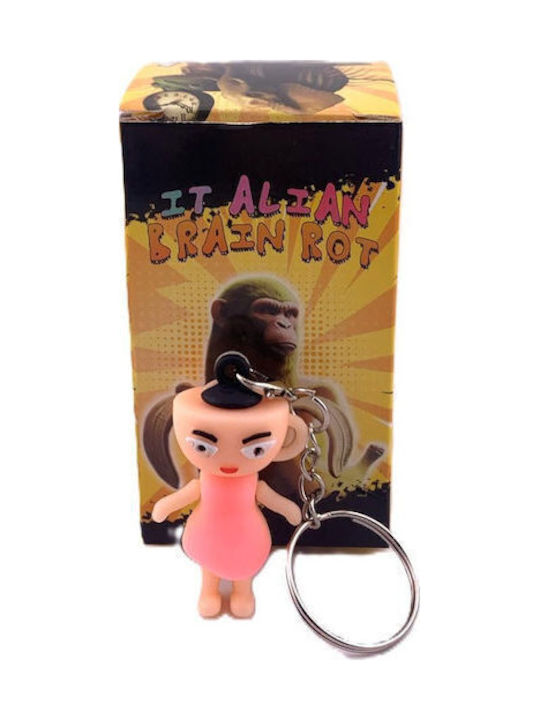 Silicone Keychain Flippy Brainrot Ballerina Cappuccina Figurine 4 Cm Pink