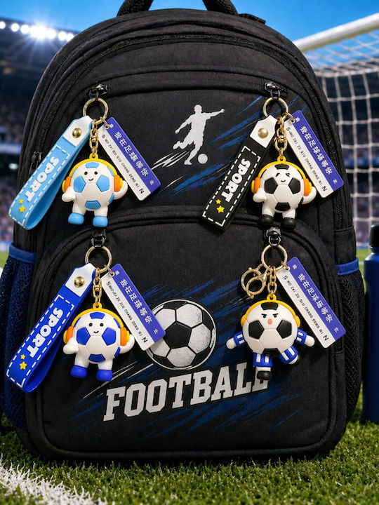 Breloc Flippy Model Mingea De Fotbal Căști Mesaj "Te Aștept Pe Terenul De Fotbal" Accesoriu Cupa Mondială Chei Rucsac Material Acrilic 50 G Albastru Închis