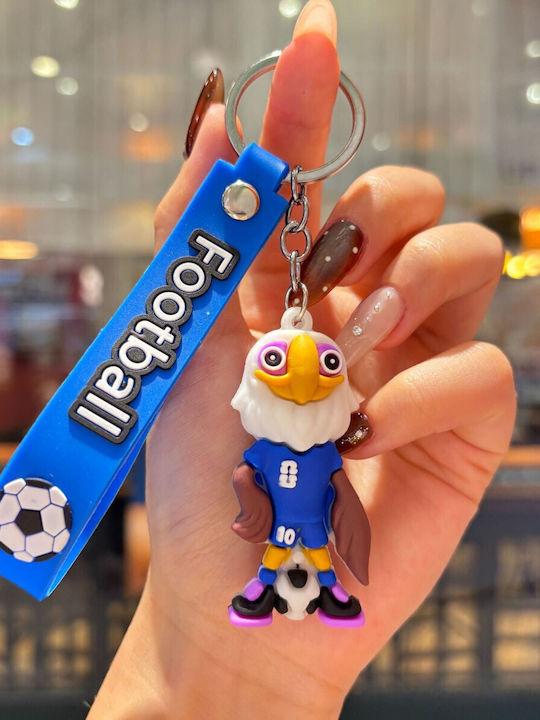 Keychain Flippy Eagle Model Football Mascot World Cup Accessory Keys Backpack Soft Rubber 26 G 6.2 X 3.4 Cm Blue