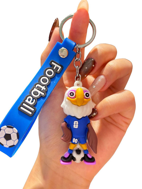 Keychain Flippy Eagle Model Football Mascot World Cup Accessory Keys Backpack Soft Rubber 26 G 6.2 X 3.4 Cm Blue