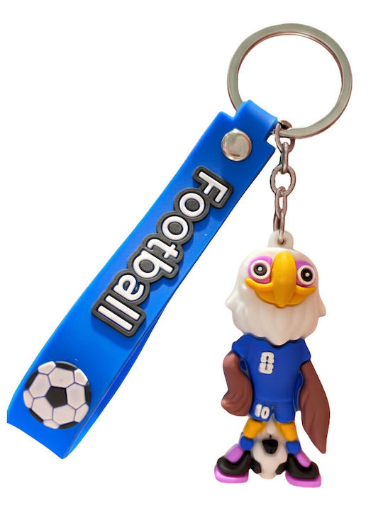 Keychain Flippy Eagle Model Football Mascot World Cup Accessory Keys Backpack Soft Rubber 26 G 6.2 X 3.4 Cm Blue