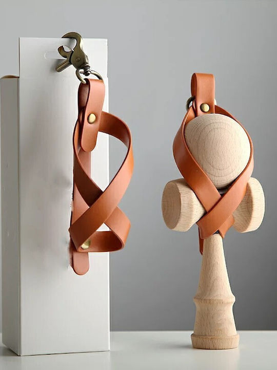 Husă Kendama Flippy Kendama Cutie De Depozitare Din Piele Ecologică Cataramă Clip Breloc Model 8 12 X 6 Cm Maro Deschis