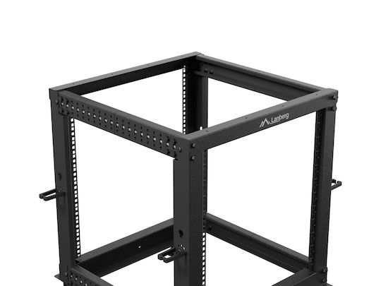 Lanberg Offener Rack 19″ 12u Verstellbare Tiefe 600-1000mm Schwarz