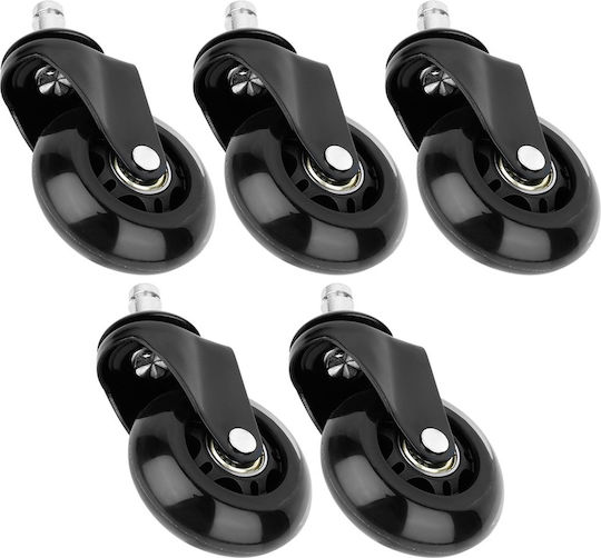 Vilde Furniture Wheel Polypropylene Black 5 Pieces