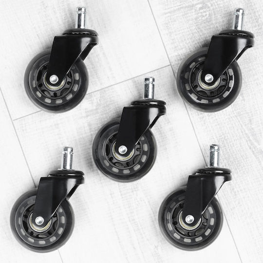Vilde Furniture Wheel Polypropylene Black 5 Pieces