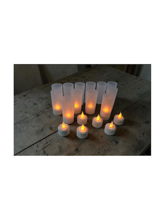 Decorative Lamp Charging Base & LED Warm White Candle 12pcs 28.5x9.5cm