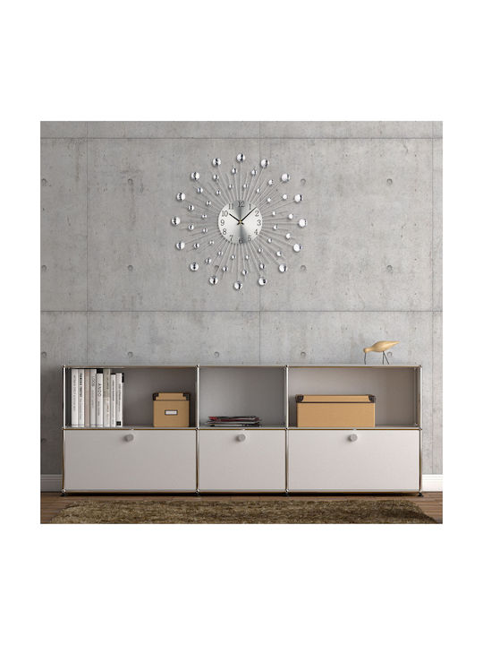 Relaxdays Wanduhren Silber Ø50cm