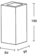Inlight Modern Wall Lamp with G9 Socket Grey 9x16x16cm