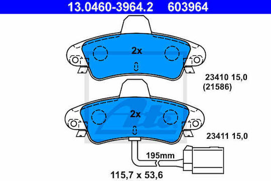Brake Pads Ford Mondeo I Gbp Ate 13046039642