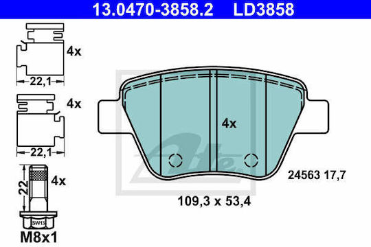 Plăcuțe de frână Ate pentru Vw Beetle Cabriolet 5c7 13047038582