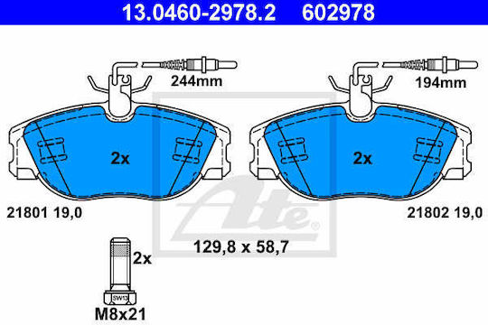Накладки за спирачки Citroen Evasion 22 U6 Ate 13046029782