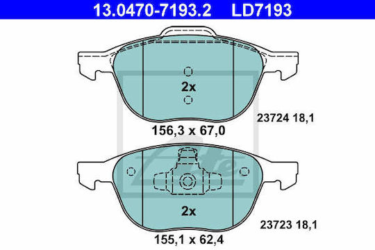 Brake Pads Mazda 5 Cw Ate 13047071932