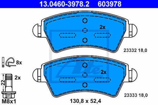 Спирачни накладки Citroen Xsara N1 Ate 13046039782