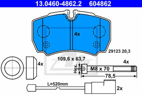 Ford Transit Brake Pads Ate 13046048622