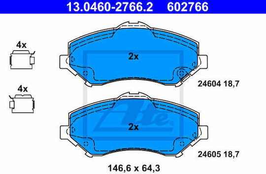 Brake Pads Fiat Freemont Jc Jf Ate 13046027662