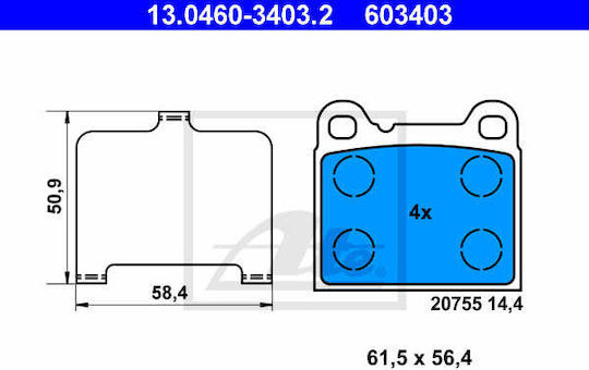Brake Pads Volvo 850 Ls Ate 13046034032