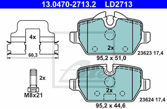 Bmw 1 E81 Ate 13047027132 Brake Pads