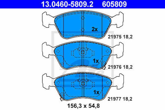 Plăcuțe de frână Toyota Avensis T22 Ate 13046058092
