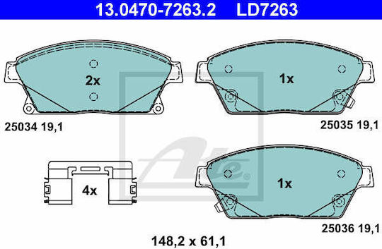 Placute de frana Chevrolet Cruze J300 Ate 13047072632