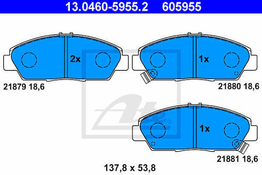 Brake Pads Honda Accord V Cc Cd Ate 13046059552