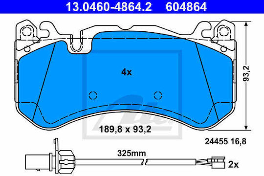 Brake Pads Audi A6 4f2 C6 Ate 13046048642