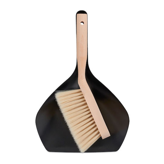 Relaxdays Broom Set Black Natural 6x33x21.5 Cm