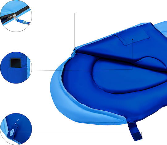 Nils Sleeping Bag Kids 3 Seasons Blue