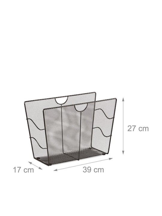 Relaxdays Raft De Reviste Negru 27x17x39cm