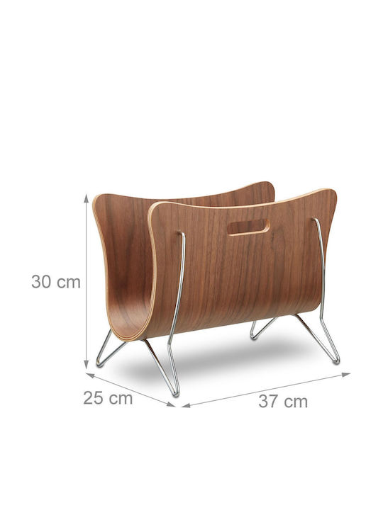Relaxdays Raft De Reviste Din Lemn Maro 30x25x37cm