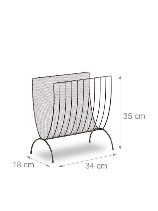 Relaxdays Raft De Reviste Negru 34x18x35cm