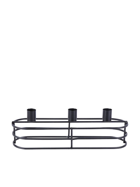Home&Styling Collection Metal Candle Holder In Black Colour 29.5x9.5x8.5cm