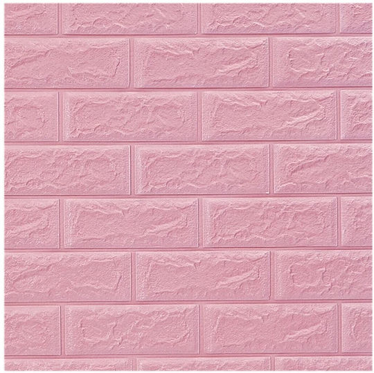 Panouri Decorative 3d Spumă Autoadeziv Roz 70x77cm 10 Bucăți