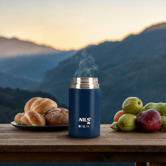 Nils Μπουκάλι Θερμός Ανοξείδωτο BPA Free 1lt BLUE NILS CAMP