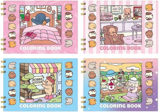 Colouring Book Kawaii Animals 21x15 Cm 4 Designs 1 Pc