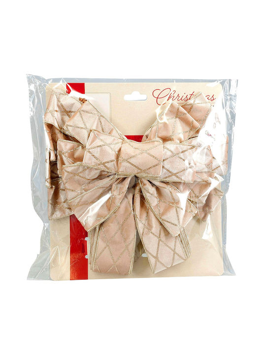 Decorative Top Bow Illuminated Fabric Beige 33x130cm