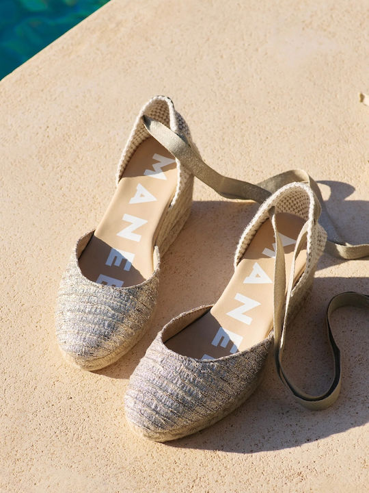 Καλοκαιρινές Γυναικείες Πλατφόρμες σε Στυλ Εσπαντρίγιας Ασημί