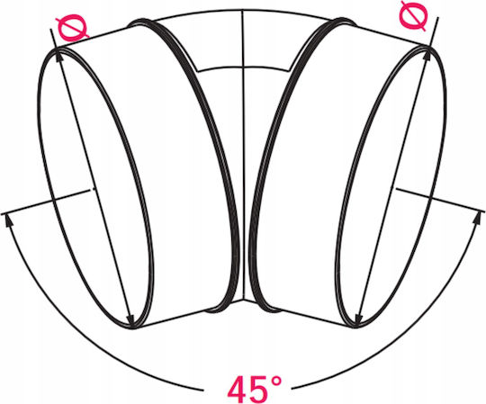 Awenta Awenta Duct Elbow Ko125-23/45 Round 45 Degrees Fi125mm