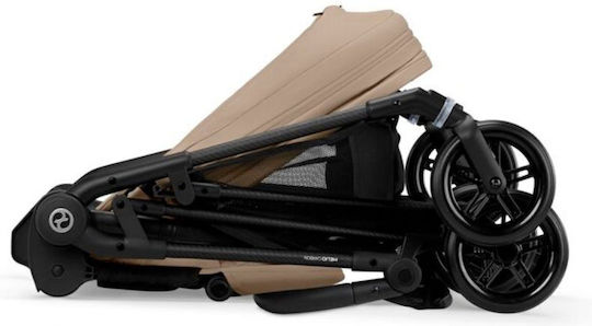 Cybex Melio Baby Stroller Suitable for Newborn Carbon / Almond Beige 5.9kg
