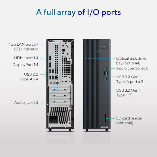 Asus ExpertCenter P500 Мини Компютър Core 5 Windows 11 Pro