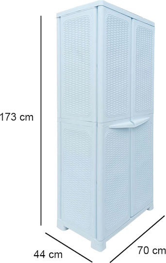 Doppelflügeliger Rattan Kunststoff Außenschrank 70x44x173cm Doppelflügeliger Rattan Kunststoff Außenschrank 70x44x173cm